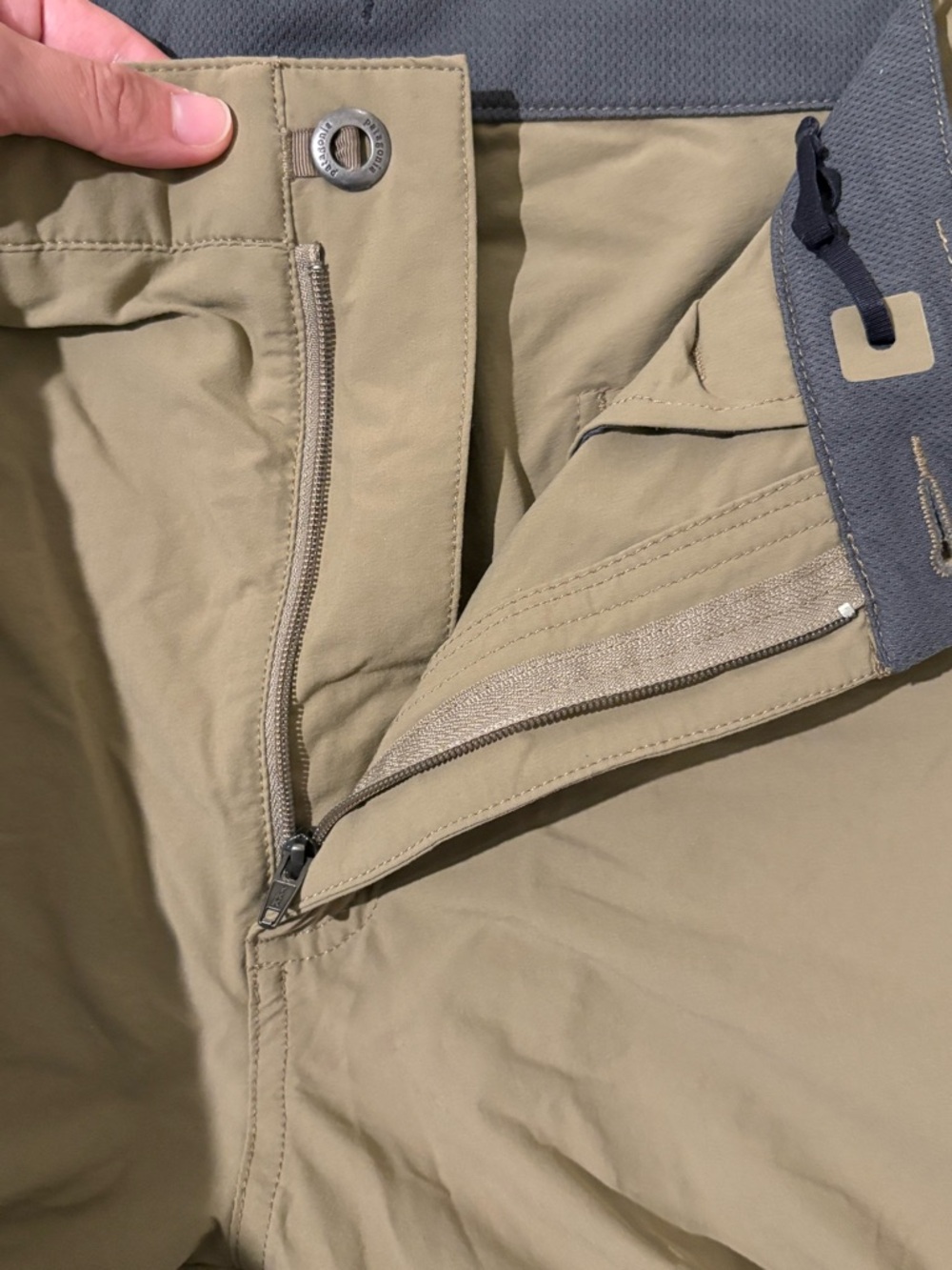 Patagonia Men's Shorts - Khaki with Gray Waistband - Picture 8 of 10